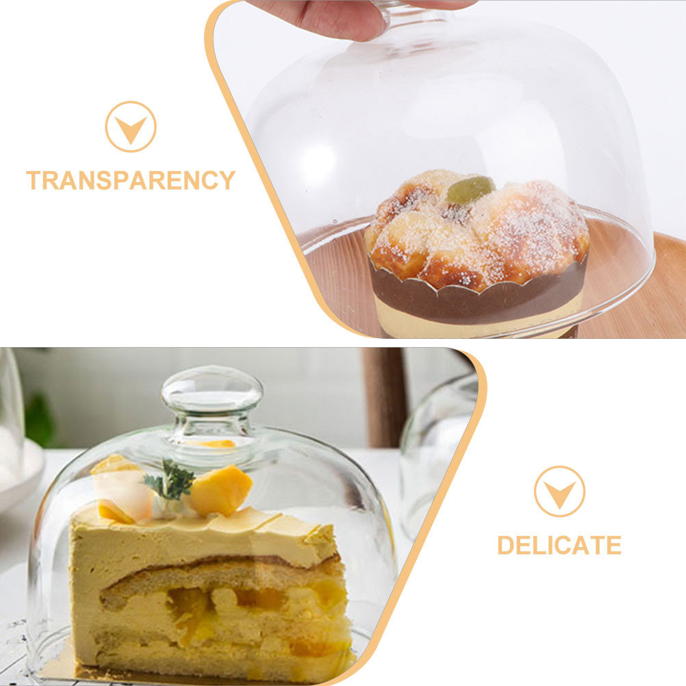 2Pcs Clear Glass Round Cake Co - Plastic Dome Clear ulasan dan harga