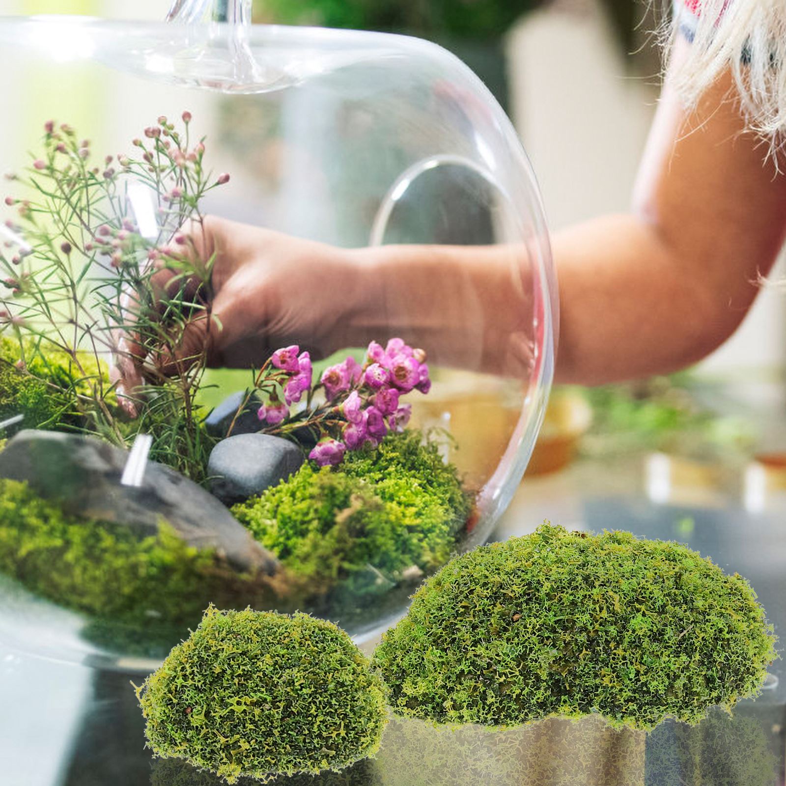 12pcs Artificial Moss RocksFak - Sphagnum Moss Dry ulasan dan harga