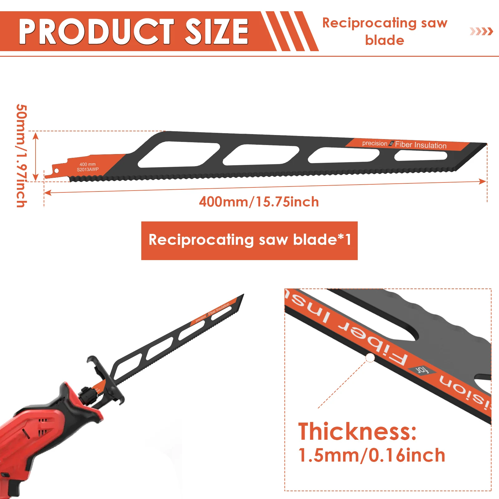 16inch/400mm Reciprocating Saw - Cutting Board Foam ulasan dan harga