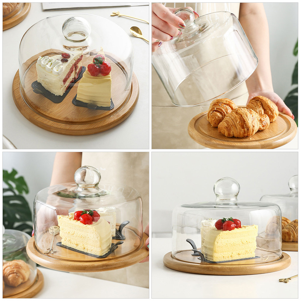18Cm Clear Glass Dessert Dome  - Plastic Dome Clear ulasan dan harga